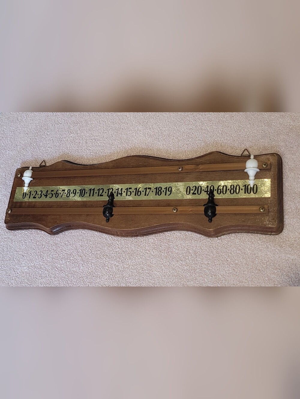 Vintage Wooden Cribbage Score Board Wall Hanging Woolworth Taiwan